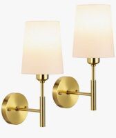 Winston Porter Battery Operated Wall Sconce Set of 2, 13000mah Wall Sconces, Rechargeable Wall Sconce With Remote, Dimmable Wireless Battery Powered Wall Lamp Decor For Bedroom Living Room, Gold Similar to Picture New In Box $299
