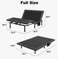 Alwyn Home Iduna Adjustable Full Size Bed Frame with Massage, Wireless Remote Adjustable Base Zero Gravity & Anti-Snore Modes Under Bed Lighting, 4 USB Ports, New in Box $899