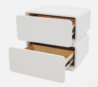 Mercer41 White Bedroom Nightstand Modern Bedside Table End Table with 2 Drawers New Floor Model $399