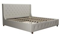 CosmoLiving by Cosmopolitan Mercer Upholstered Bed, Light Gray Linen, King, (2 Boxes), New in Box $599
