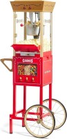 Nostalgia Vintage 8 Ounce Professional Popcorn Cart Makes Up to 32 Cups, Three Storage Candy & Kernel Dispenser Also for Nuts, Chocolate, Measuring Spoons and Scoop Included, Red, New in Box $399