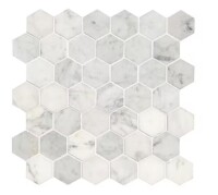 Tile & Top 12" x 12" Marble Honeycomb Mosaic Wall & Floor Tile, 1 sq ft. New