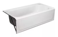 Bootz Industries Aloha 60 in. Left Drain Rectangular Alcove Soaking Bathtub in White New in Box $599