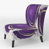East Urban Home Gold Metallic Circle - Modern Glam Upholstered Slipper Chair New in Box $499