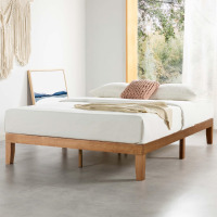 Mellow Naturalista Classic - 12 Inch Solid Wood Platform Bed with Wooden Slats, No Box Spring Needed, Easy Assembly, Queen, Pine New in Box $299