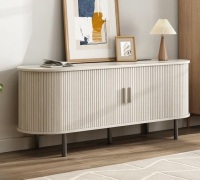 Ebern Designs Jalonda Modern Wood TV Stand with Storage and Shelves New in Box $399
