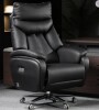 Kinnls Coast Power Office Recliner Chair, Big and Tall Executive Office Chair Fully Reclining Modern Ergonomic Genuine Leather Desk Chair with Arms (Gray-Dual Motor) New in Box $1699