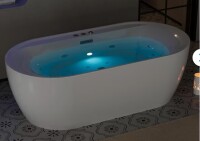 WhizMax 71 Inch Freestanding Jetted Tub Acrylic Massage Bathtub with 10 Jets and LED Chromatherapy White Jetted Bath Tub for Modern Bathrooms New in Box $2999