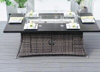 Direct Wicker 70.8-in W 50000 Maximum BTUs Wicker Rectangle Portable Liquid propane Fire pit table New in box $1099