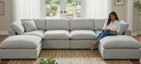 Latitude Run Wilroy 3-Piece Reversible Sofa with Ottoman i Gray (Includes Right Arm/Left Arm and ottoman) New in Box $1399