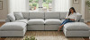 Latitude Run Wilroy 3-Piece Reversible Sofa with Ottoman i Gray (Includes Right Arm/Left Arm and ottoman) New in Box $1399