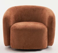 Latitude Run Munehito Upholstered Swivel Barrel Chair New in Box $699