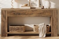 Millwood Pines 70.9-Inch Dark Brown Console Table, Farmhouse Entryway Table New in Box $499