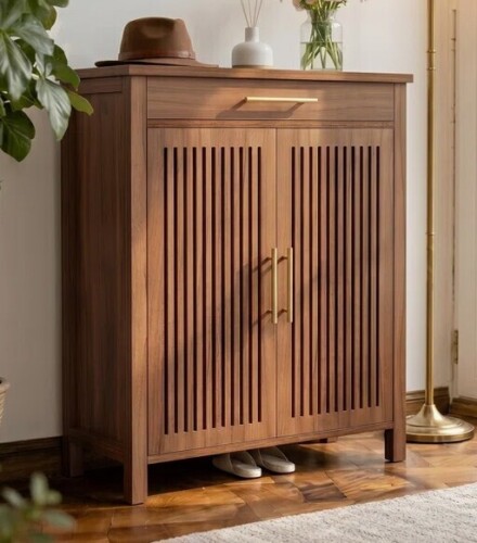 Latitude Run Ishpreet 5-Tier Shoe Storage Cabinet With Doors And Drawer, Wooden Shoe Rack Organizer New in Box $499