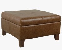 Red Barrel Studio Gallup 28" Wide Leather Square Storage Ottoman Bench New in Box $299