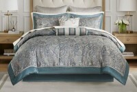 Madison Park Aubrey Queen 12 Piece Comforter Set with Cotton Bed Sheets $299