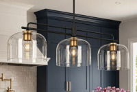 Hokku Designs Allenstown 3-Light 43.3'' Dimmable Modern Kitchen Island Linear Pendant New In Box $499