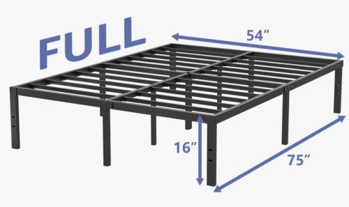 Alwyn Home Turberville 16'' Black Metal Platform Bed Frame With 11-leg-support, No Box Spring Needed, Full Size $199