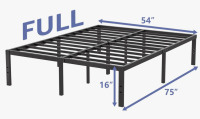 Alwyn Home Turberville 16'' Black Metal Platform Bed Frame With 11-leg-support, No Box Spring Needed, Full Size $199