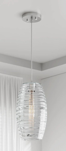 Wade Logan&reg; Aref 1-Light Dimmable Handblown Glass Single Pendant New In Box $399