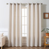 Foundry Select Linen Blend Striped Grommet Semi Sheer Curtain Panel For Living Room (Set of 2), 52" x 96" New $199
