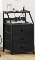 17 Stories Travison Nightstand with 3 Drawers & Outlets, Bedside Table with 2 USB Ports & 2-Tier Open Shelf New In Box $199