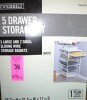 Everbilt 34.76 in. H x 17.13 in. W White Steel 5-Drawer Close Mesh Wire Basket New In Box $199 - 2