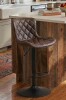 Ebern Designs Denan Swivel Adjustable Height Bar Stool, Leather Modern Barstool, Upholstered Counter Stool New In Box $299