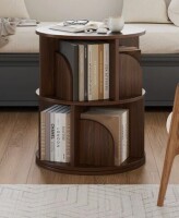 George Oliver Rotating Bookshelf, 2 Tier Small Bookcase Corner Shelves Display Storage Tower Space-saving Revolving For Small Space New In Box $299