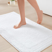 Madison Park Splendor Reversible 100% Cotton Tufted Bathroom Rug-3000 GSM Hotel Quality Luxurious Plush Medium Pile Bath Mat Absorbent, Quick Dry, Shower Room D&eacute;cor, 20x30, White New $79