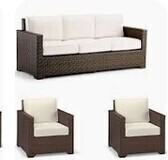 Lark Manor ArlayneBrown Rattan Outdoor Patio Seating Group with Cushions New in Box $2499
