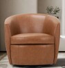 George Oliver Leather Upholstered Swivel Barrel Chair New in Box $899