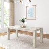 Plank+Beam 72 Inch Modern Solid Wood Dining Table - Solid Pine, Wirebrush Finish, Seats 6, Non-Toxic Finish, Easy Assembly, for Kitchen or Office, White Sand Wirebrush New in Box $699