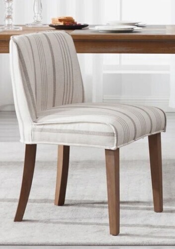 Lark Manor Farmhouse Dining Chair Upholstered Kitchen Chair Wooden Barrel Side Chair New in Box $299