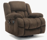 Latitude Run Oversized Swivel Recliner Chair with Massage & Heat in Chocolate New in Box $999
