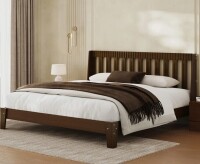 George Oliver King Modern Simple-Style Bed Frame With Headboard in walnut New in Box $799