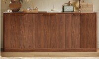 Ebern Designs 67" Fluted Sideboard Buffet Cabinet With Storage, Large Buffet Cabinet With 6 Doors New in Box $599