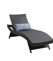 Edyo Living Brown All-Weather Adjustable Resin Outdoor Patio Chaise Lounger New in Box $599