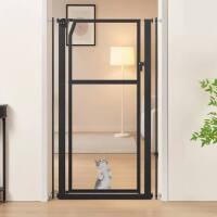 Tucker Murphy Pet 56" Extra Tall Pet Gate, Clear Acrylic Tall Cat Gate, 29.5-33.5" Wide No Drilling Pressure Mounted Dog Gate in, Black New in Box $299