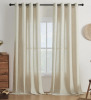 Latitude Run&reg; Draycott Faux Linen Semi-Sheer Curtain Pair (Set of 2), 52" x 96" New $89