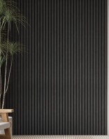 Comforthomi 4pc x 94.5" x 12.6" 3D Acoustic Wall Paneling - White Oak Soundproof Wood Slat Wall Panel Decorative Shiplap Panels (33 sq.ft) in Black Oak New in Box $299