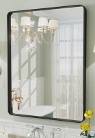 Orren Ellis Aevar Tempered Glass and Aluminum Alloy Framed French Cleat Mounted Wall Mirror, 24" x 28" New In Box $199