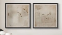 wall26 Abstract Beige Brown Prints Minimalist Modern Neutral Wall Art Living Room Decor, 2-Piece Set, 16" x 16" New $299