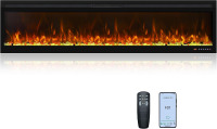 Oxhark Flame Linear Smart WiFi Electric Fireplace 72 Inch, APP & Touch Screen & Remote Control, 169 Realistic Flame Color Combinations, Timer & Thermostat Fireplace Heater, 1500W New In Box $799