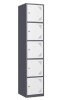 Mlezan 5-Tier Metal Locker with Keys for Employees Staff Gym 17 in. D x 15 in. W x 71 in. H in Grey White $299
