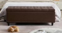 Tbfit Long Ottoman with Storage, 50.8" Faux Leather End of Bed Bench with Safety Hinge, Entryway Bench with Large Storage for Bedroom, Living Room New In Box $299