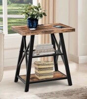 17 Stories Stokesvale Tall End Table Nightstand with 2 USB Ports, 2 Power Outlets, and 2 Storage Shelves $299