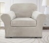 Mercer41 Rich Velvet Stretch 2 Pieces Box Cushion Armchair Slipcover with 1 Cushion Cover Furniture Protector Couch Machine Washable New In Box $89