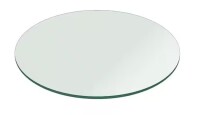 Fab Glass and Mirror 52 in. Clear Round Glass Table Top, 1/4 in. Thickness Tempered Flat Edge Polished New In Box $299