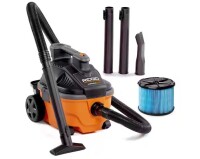 RIDGID 4 Gal. 5.0 Peak HP Portable Shop Vacuum Wet Dry Vac with Fine Dust Filter, Locking Hose and Attachments WD4070 On Working $199
